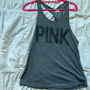 Victoria’s Secret PINK grey tank with lace racerback detailing